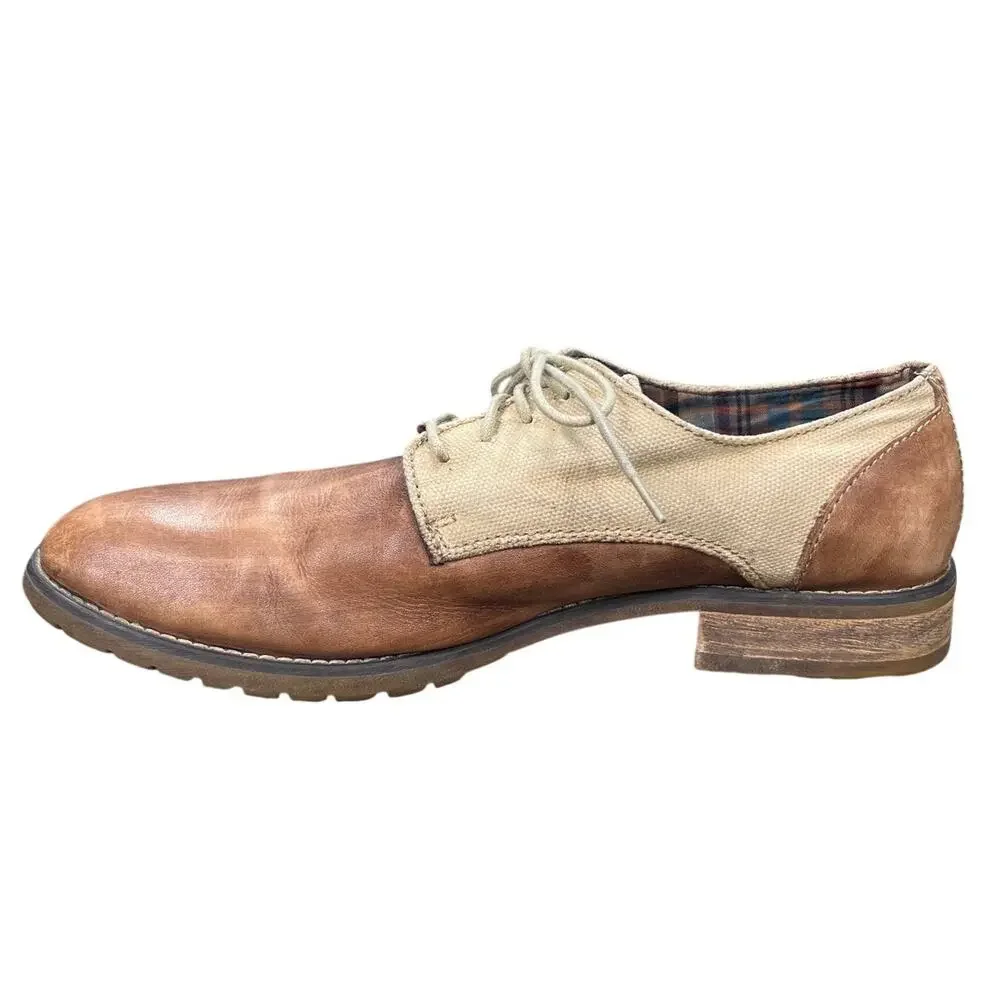 Bed Stu Men’s Repeal Two Tone Brown Leather Oxford Size US 10.5